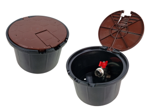 Studzienka z zaworem poboru wody 3/4 cala - WOOD (brązowa)