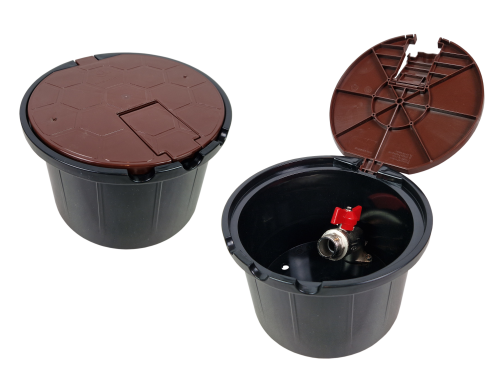 Studzienka z zaworem poboru wody 3/4 cala - WOOD (brązowa)